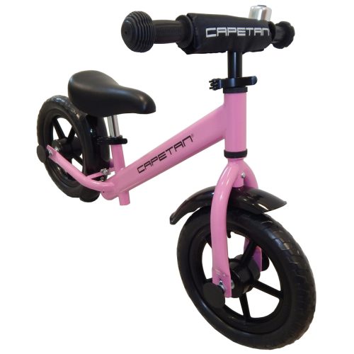 Capetan® Energy Plus Pinkfarbenes Laufrad mit 12" Rädern mit Schutzblech und Klingel – Kinderfahrrad ohne Pedal