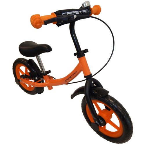 Capetan® Sirius Premium Line Orangenfarbiges mit Bremse versehenes Laufrad mit 12" Rädern mit Schutzblech und Klingel – Kinderfahrrad ohne Pedal