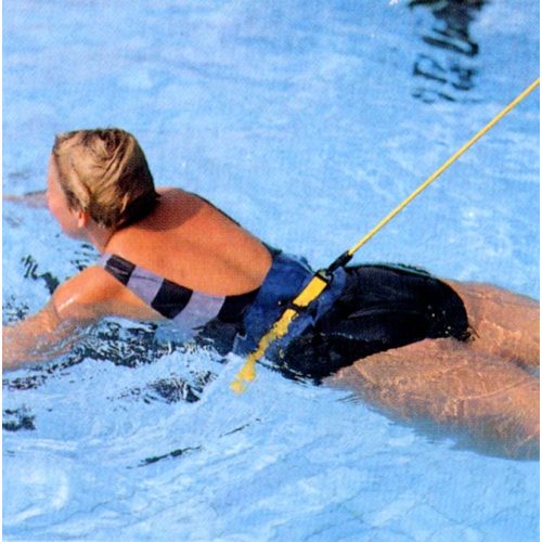 Schwimmseil – 5 m lange Gummitube mit 9 mm Durchmesser, um die Hüfte zu schnallende Widerstandstrainingshilfe, zum Schwimmen und platzgebundenem Schwimmen, auch in Familienschwimmbäder geeignet