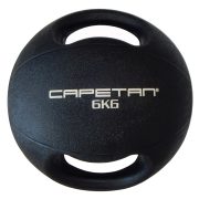   Capetan® Professional Line Dual Grip 6 kg Medizinball aus Gummi mit zwei Griffen (auf Wasser schwimmend) – 6 kg Cross Training Medizinball mit Griffen