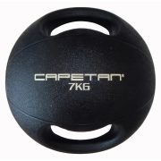   Capetan® Professional Line Dual Grip 7 kg Medizinball aus Gummi mit zwei Griffen (auf Wasser schwimmend) – 7 kg Cross Training Medizinball mit Griffen