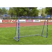 Hobby-Fußballtor aus Metall – 240 x 160 cm, leicht zusammenstellbar aus 3,8 cm Metallrohren mit federnden Stiften, gut transportierbares mobiles Tor