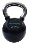 Capetan® Professional Line 24 kg gummiumhüllte Kugelhantel aus Stahl mit verchromtem Griffteil