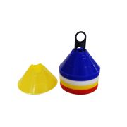   Capetan® MiniDome Trainingskegel-Set für Fußball: 40-er Set Markierungsteller mit Einkerbungen für Stangen – Markierungshauben 14x6,5 cm