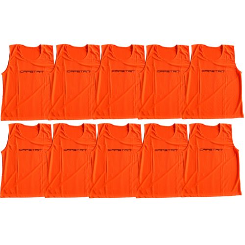 Mannschaftwesten-Set, 10 Stücke, Polyester, neonorange, Größe: 68 x 51 cm